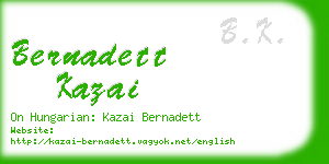 bernadett kazai business card